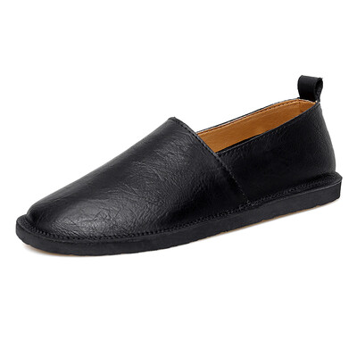 Vasaras dabīgās ādas pupiņu apavi Jauni, mīkstas zoles neslīdoši vīriešu ikdienas apavi Augstākās klases vieglas, komfortablas, minimālisma stila kurpes