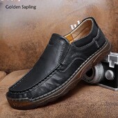 Golden Sapling Business Loafers Μόδα Ανδρικά Casual Παπούτσια Ρετρό Δερμάτινα Flats Ανδρικά Μοκασίνια Ανδρικά Leisure Επίσημα υποδήματα