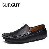 SURGUT vadonatúj színek tehén hasított bőr férfi lapos cipők márka mokaszinok férfi naplopók vezetőcipők divat alkalmi cipők Hot Elad