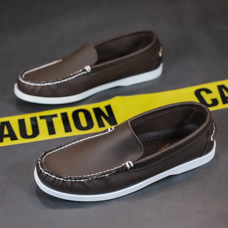 2024 Fashion Casual Παπούτσια Ιταλικής Σχεδιάστριας Γνήσιο δέρμα Μονόχρωμο Ανδρικά Παπούτσια Μινιμαλιστικά ανδρικά παπούτσια Comfort Outdoor Business Loafers