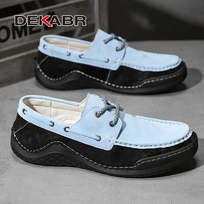 DEKABR új férfi alkalmi cipők egész szezonban divatos, légáteresztő, kézzel készített kényelmes, csúszásmentes vezetési luxusmárkájú naplopók