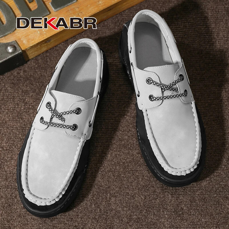 DEKABR új férfi alkalmi cipők egész szezonban divatos, légáteresztő, kézzel készített kényelmes, csúszásmentes vezetési luxusmárkájú naplopók