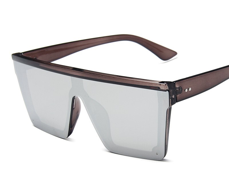 Διασυνοριακά γρήγορες πωλήσεις Fashion One Piece Big Frame γυαλιά ηλίου για άντρες Ivory γκρι εξατομικευμένα γυαλιά ηλίου για γυναίκες εξωτερική παραλία