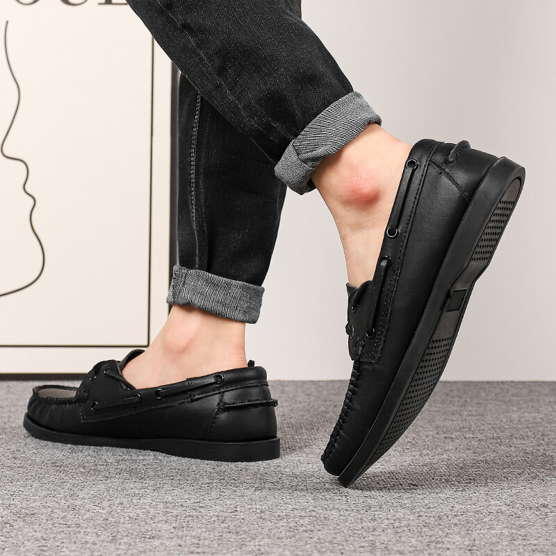 Pantofi pentru bărbați Mocasini lucrați manual din piele Pantofi pentru bărbați Pantofi de rochie Pantofi de navigație nou-veniți Pantofi casual din piele cu șireturi Pantofi de club pentru bărbați