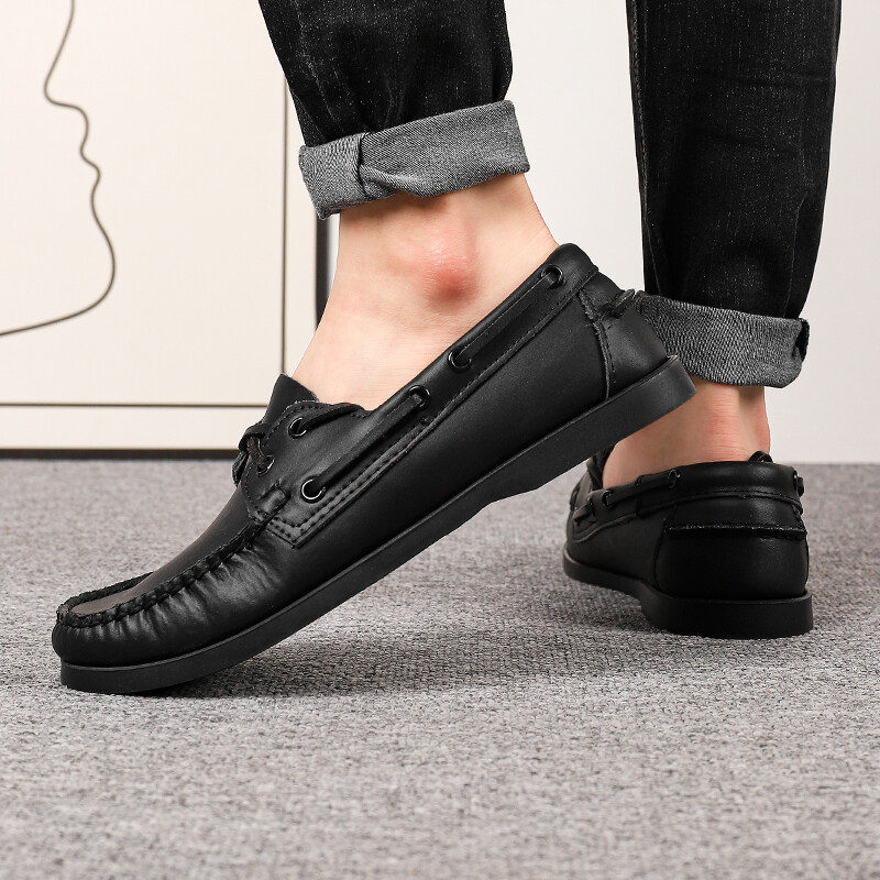 Pantofi pentru bărbați Mocasini lucrați manual din piele Pantofi pentru bărbați Pantofi de rochie Pantofi de navigație nou-veniți Pantofi casual din piele cu șireturi Pantofi de club pentru bărbați