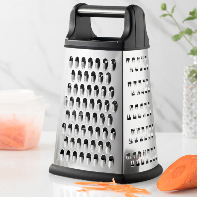 Četrpusēja kastes rīve, nerūsējošā tērauda daudzfunkcionāla siera griezējs ar četrpusējiem asmeņiem virtuves piederums kartupeļu griezējs dārzeņu griezējs