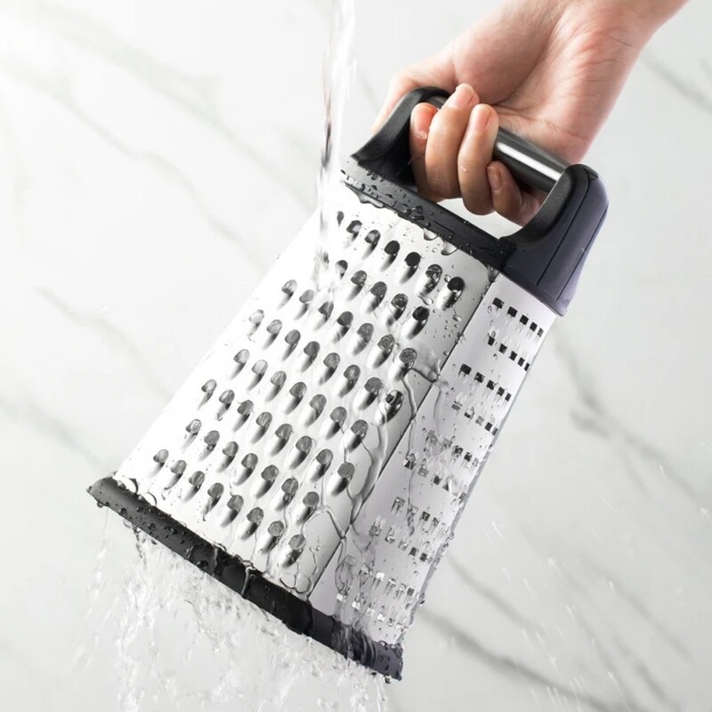 Četrpusēja kastes rīve, nerūsējošā tērauda daudzfunkcionāla siera griezējs ar četrpusējiem asmeņiem virtuves piederums kartupeļu griezējs dārzeņu griezējs