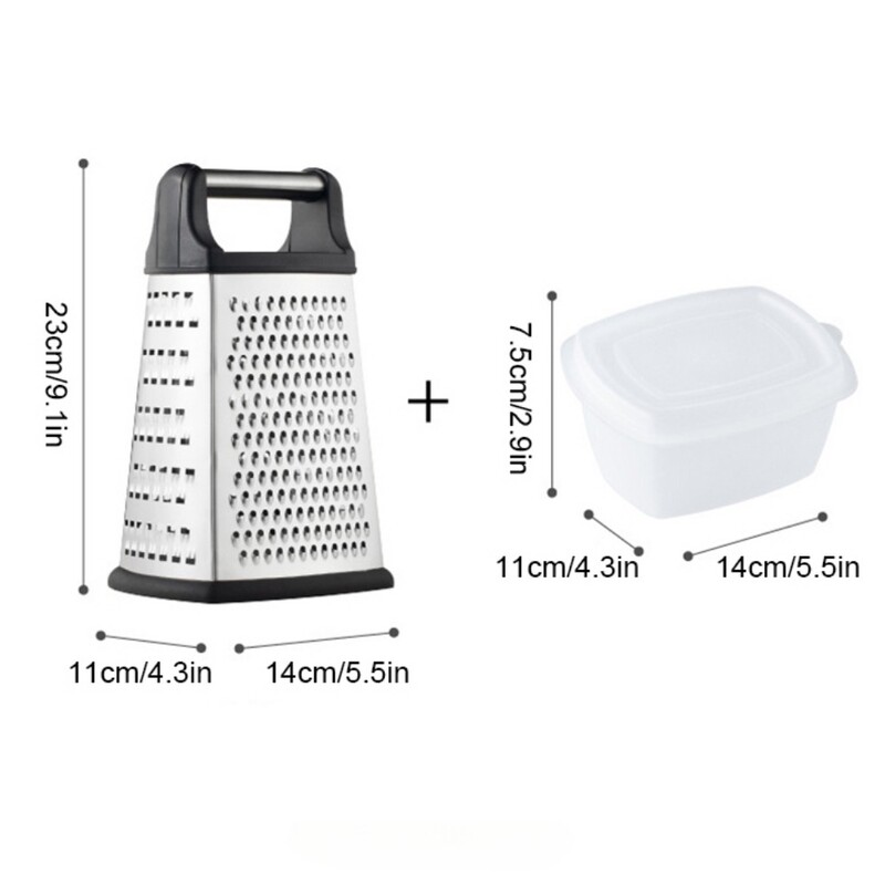 Četrpusēja kastes rīve, nerūsējošā tērauda daudzfunkcionāla siera griezējs ar četrpusējiem asmeņiem virtuves piederums kartupeļu griezējs dārzeņu griezējs