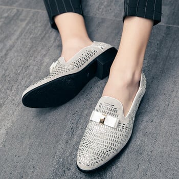 Luxury Designer Ανδρικά Παπιγιόν Glitter Rhinestone Gentleman Επίσημα Loafers Ανδρικά Παπούτσια Γάμου Επιστροφή στο σπίτι Zapatillas Hombre