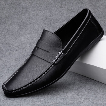 Άνοιξη φθινόπωρο Ανδρικά casual δερμάτινα Loafers Ανδρικά παπούτσια Loafer Mocasines Hombre Mocassini Λευκό Μαύρο Slip-On Μεγάλο μέγεθος Dropshipping