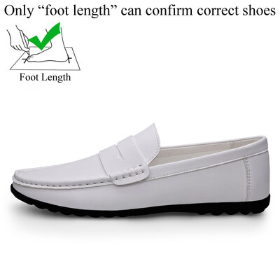 Pavasaris Rudens Vīriešu Ikdienas ādas Loafers Vīriešu Loafer Apavi Mocasines Hombre Mocassini White Black Slip-On Liela izmēra Dropshipping