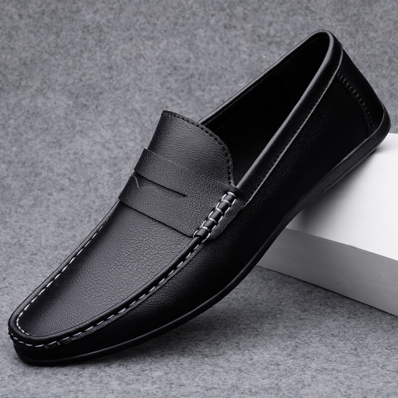 Pavasaris Rudens Vīriešu Ikdienas ādas Loafers Vīriešu Loafer Apavi Mocasines Hombre Mocassini White Black Slip-On Liela izmēra Dropshipping