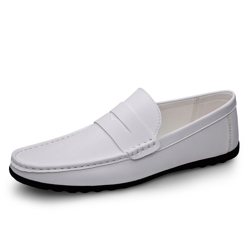 Pavasaris Rudens Vīriešu Ikdienas ādas Loafers Vīriešu Loafer Apavi Mocasines Hombre Mocassini White Black Slip-On Liela izmēra Dropshipping