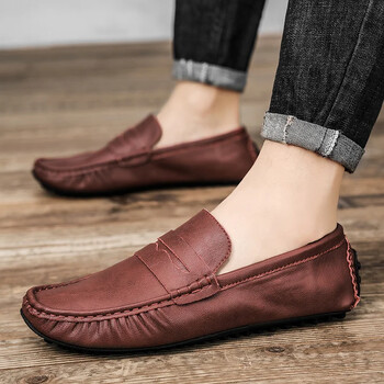 Ανδρικά Loafers Classic Slip on Flats Γνήσιο Δερμάτινο Ανδρικά παπούτσια Μοκασίνια Super Soft Ανδρικά παπούτσια περπατήματος