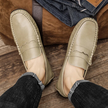 Ανδρικά Loafers Classic Slip on Flats Γνήσιο Δερμάτινο Ανδρικά παπούτσια Μοκασίνια Super Soft Ανδρικά παπούτσια περπατήματος