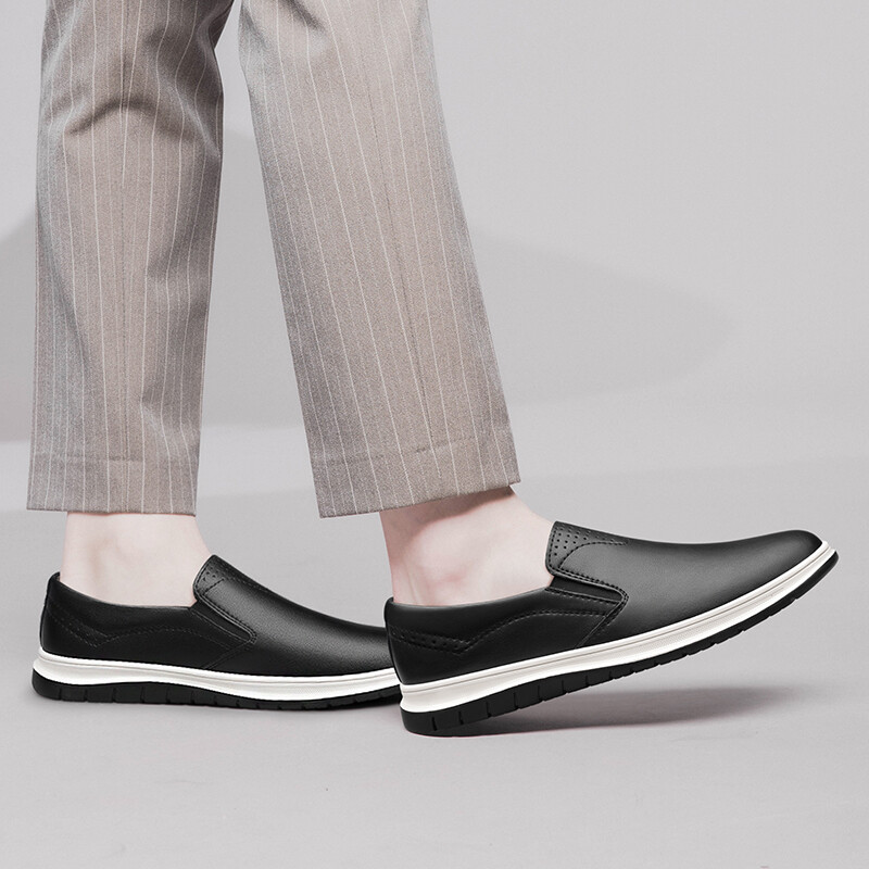 Pantofi de mers pentru bărbați, din piele naturală, pantofi de afaceri confortabili pentru bărbați, încălțăminte casual vintage pentru bărbați