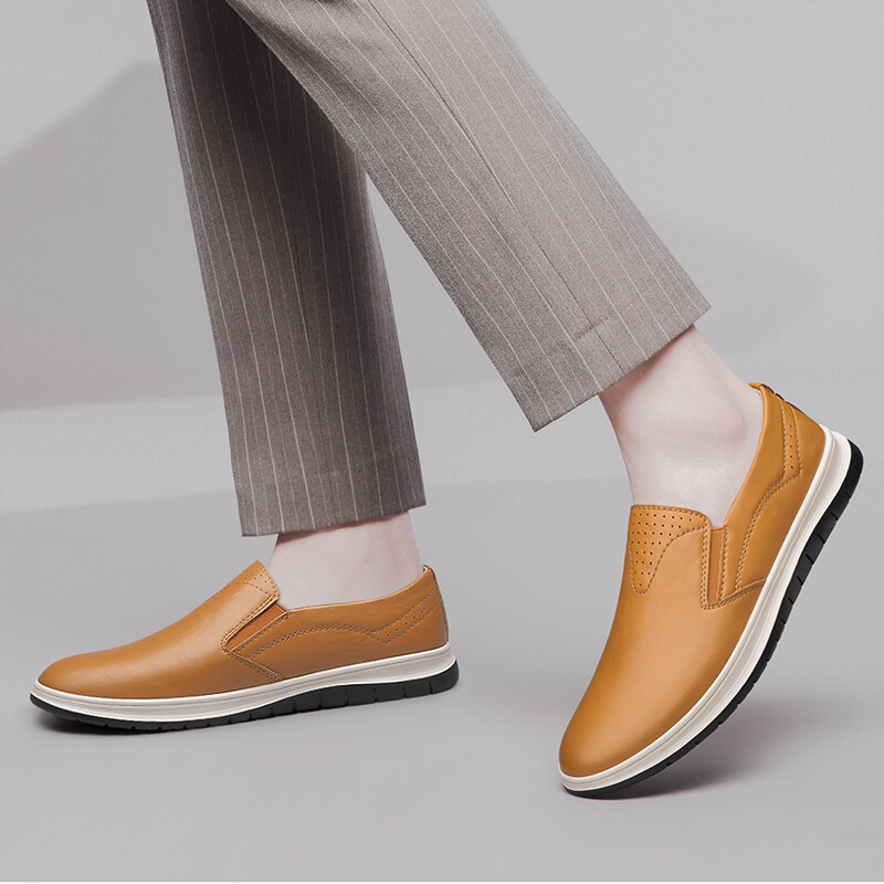 Pantofi de mers pentru bărbați, din piele naturală, pantofi de afaceri confortabili pentru bărbați, încălțăminte casual vintage pentru bărbați