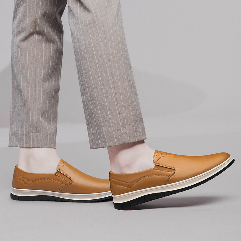 Pantofi de mers pentru bărbați, din piele naturală, pantofi de afaceri confortabili pentru bărbați, încălțăminte casual vintage pentru bărbați