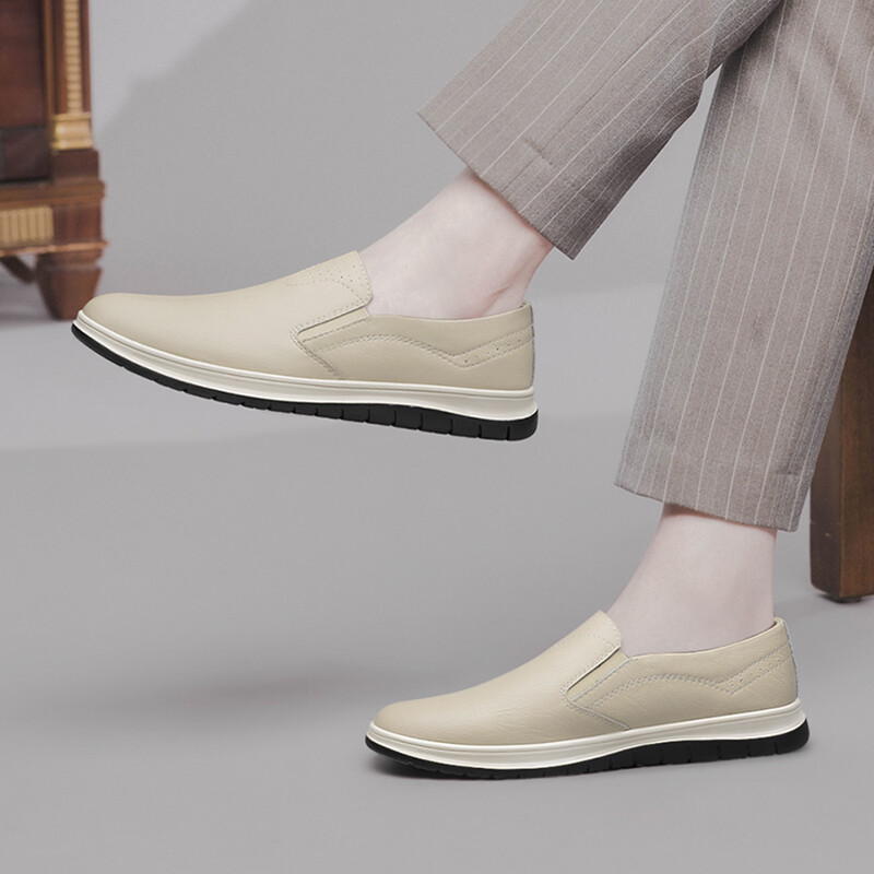 Pantofi de mers pentru bărbați, din piele naturală, pantofi de afaceri confortabili pentru bărbați, încălțăminte casual vintage pentru bărbați