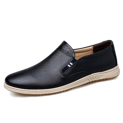 2024. gada pavasaris, rudens Jauni vīriešu plakanie apavi pretslīdēšanas masāžas zoles Vīriešu darba apavi braukšanai piepilsētā Universāli ādas ikdienas apavi