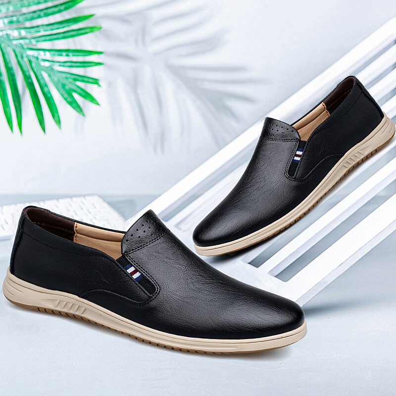 2024. gada pavasaris, rudens Jauni vīriešu plakanie apavi pretslīdēšanas masāžas zoles Vīriešu darba apavi braukšanai piepilsētā Universāli ādas ikdienas apavi