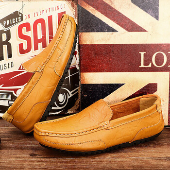 Breathable Loafers Man Mocasines Casual Ανδρικά γυαλιστερά δερμάτινα παπούτσια για άντρες Slip on επίσημο ιταλικό ανδρικό επίπεδο οδήγησης Zapatos Hombre