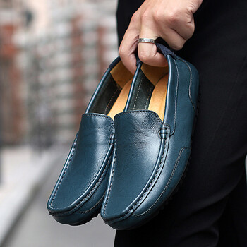 Breathable Loafers Man Mocasines Casual Ανδρικά γυαλιστερά δερμάτινα παπούτσια για άντρες Slip on επίσημο ιταλικό ανδρικό επίπεδο οδήγησης Zapatos Hombre