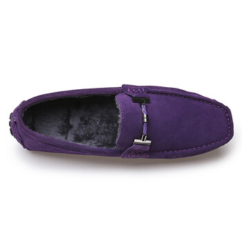 Loafers Ανδρικά παπούτσια Casual Slip On Shoes Ανδρικά Loafer Fur Ζεστά χειμωνιάτικα παπούτσια Μοκασίνια Γνήσιο δέρμα Cow Suede Luxury Flat