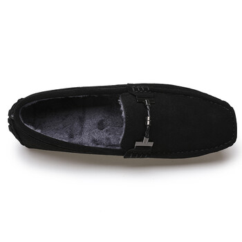 Loafers Ανδρικά παπούτσια Casual Slip On Shoes Ανδρικά Loafer Fur Ζεστά χειμωνιάτικα παπούτσια Μοκασίνια Γνήσιο δέρμα Cow Suede Luxury Flat