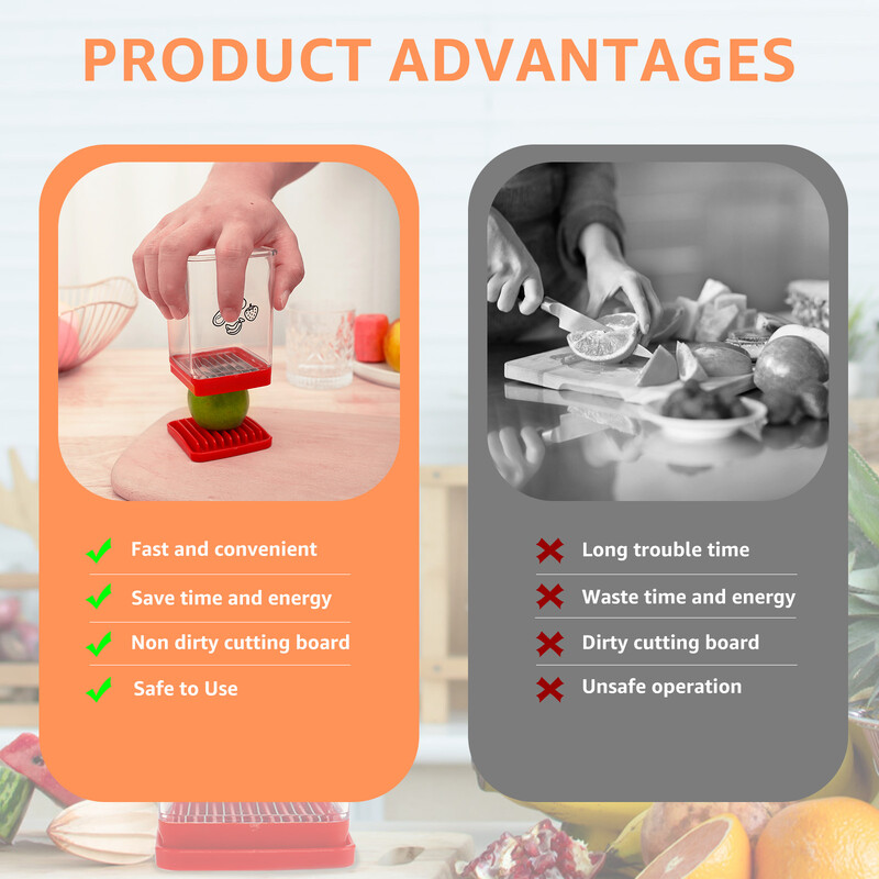 Multifunkčný krájač na ovocie Speed Cup s tlačnou doskou, kompaktný rýchly krájač na ovocie a zeleninu, užitočné kuchynské nástroje