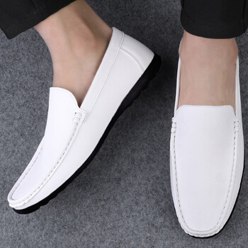 Νέα καλοκαιρινά ανδρικά loafers slip on φόρεμα Λευκό Driving Moccasins Ανδρικά παπούτσια casual Δερμάτινα μαλακά, εξαιρετικά ελαφριά ανδρικά παπούτσια