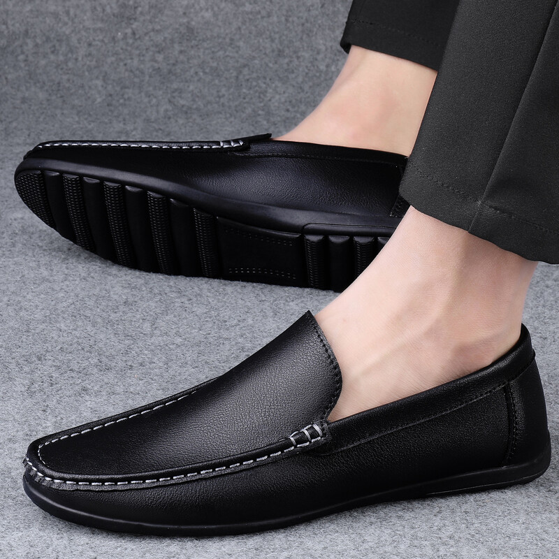 Jauni Vasaras Vīriešu Loafers Slip on Kleita Balta Braukšanas Mokasīni Apavi Vīriešu Ikdienas Kurpes Āda Mīkstas Īpaši Vieglas Vīriešu Kurpes