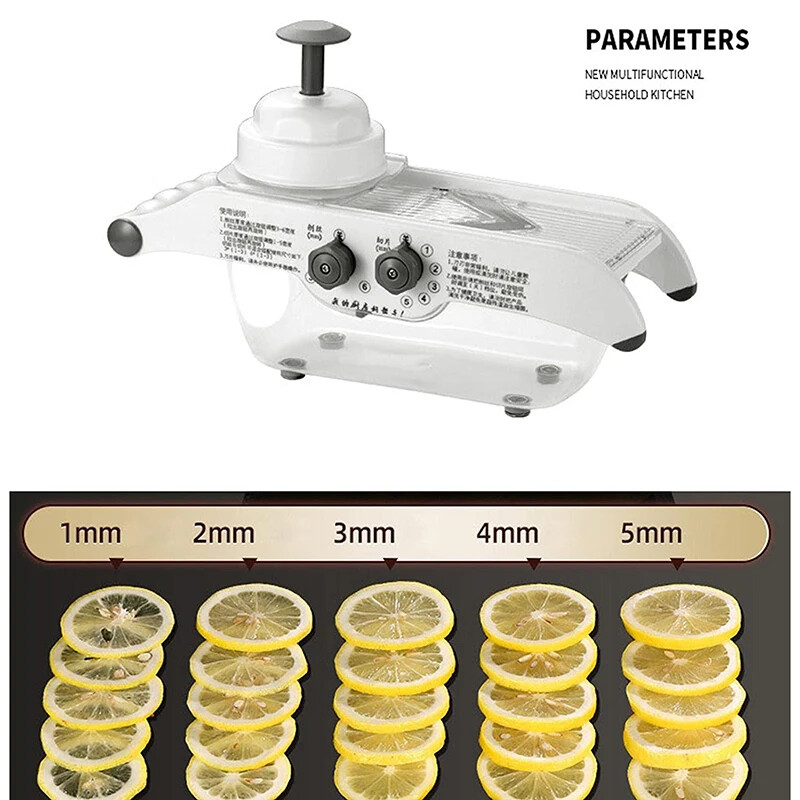 Tăiător de lămâie Magazin de ceaiuri cu lapte multifuncțional Fructe reglabil felii groase și subțiri Tăiere legume gratar cartofi feliere