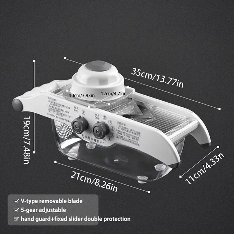 Tăiător de lămâie Magazin de ceaiuri cu lapte multifuncțional Fructe reglabil felii groase și subțiri Tăiere legume gratar cartofi feliere