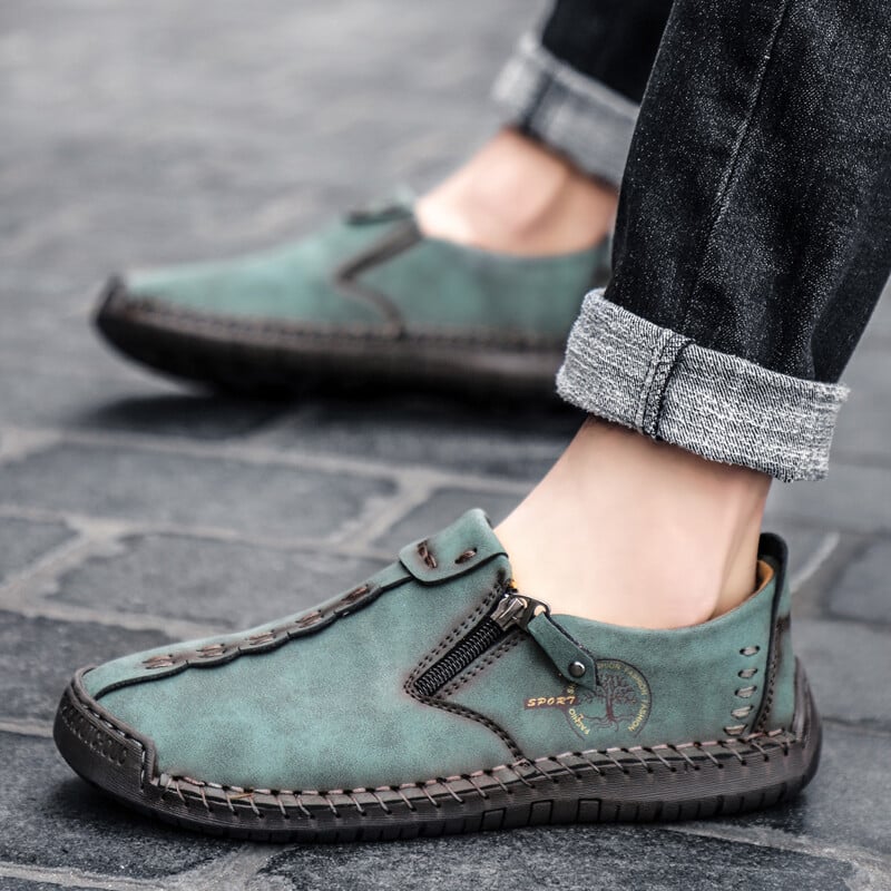 Ērti ādas vīriešu apavi Ikdienas Slip On Vīriešu Loafers Qlity Split Ādas Kurpes Vīriešu Plaka Izpārdošana Mokasīni Apavi Liela izmēra