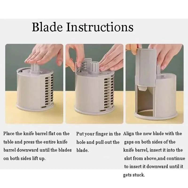 Tăiător cu role de legume Tocător manual Cutter pentru feliere Răzătoare de mână cu mâner Tăiător de fructe pentru legume Cartofi Morcovi Castraveți