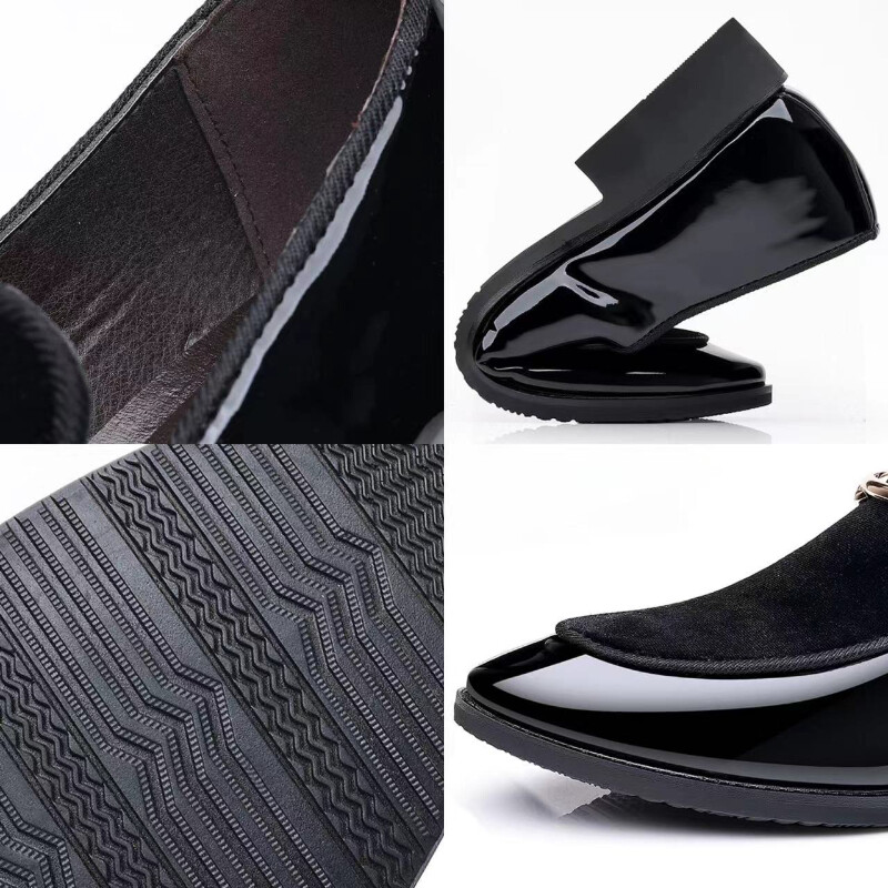 Pantofi de petrecere pentru bărbați, negri, de lux, pantofi formali din piele pentru bărbați, pantofi de afaceri, din piele lăcuită, pantofi casual, pantofi de mărime mare.