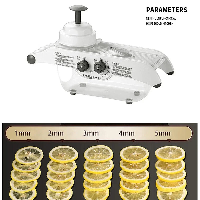 Krájač citrónov, multifunkčný zásobník na mliečny čaj, ovocie, nastaviteľné hrubé a tenké plátky, krájanie zeleniny, grilovanie, krájač zemiakov