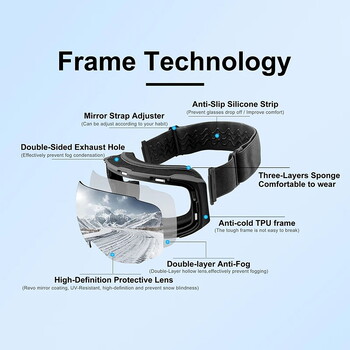 Ски очила Зимни професионални магнитни двуслойни противозамъгляващи UV400 анти-UV очила за сноуборд Ски маска със сменяеми лещи