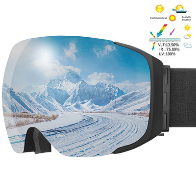 Síszemüveg Téli Professzionális Mágneses Kétrétegű Páramentes UV400 UV Elleni Snowboard Szemüveg Cserélhető lencsés símaszk