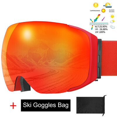 Γυαλιά Ski Winter Professional Magnetic Double Layer Anti-Fog UV400 Anti-UV Snowboard Goggles Snowboard Goggles inchangeable Lens Ski Mask