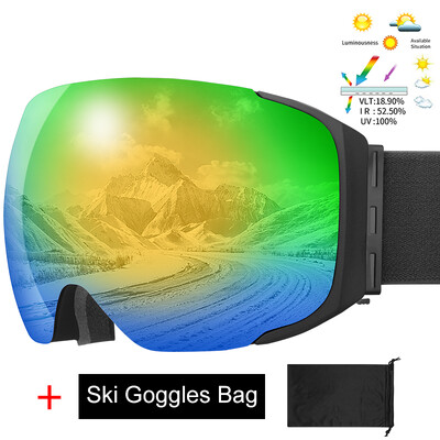 Γυαλιά Ski Winter Professional Magnetic Double Layer Anti-Fog UV400 Anti-UV Snowboard Goggles Snowboard Goggles inchangeable Lens Ski Mask