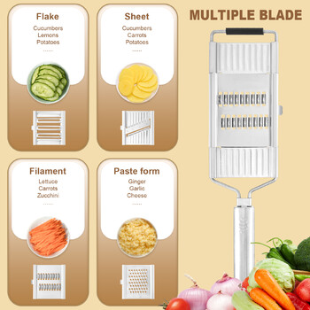 4in1 Veggie Shredder Cutter Fruit Potato Peeler Carrot Slicer Χειροκίνητος τρίφτης for Kitchen Gadget Multi Pur Cutter