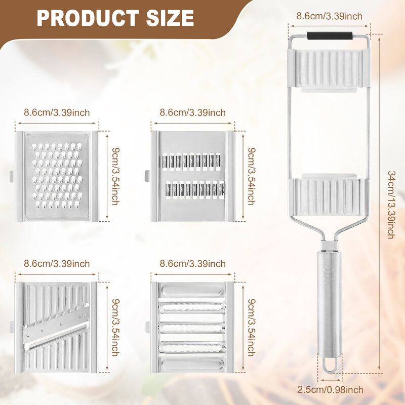 4in1 dārzeņu smalcinātājs augļu kartupeļu mizotājs burkānu griezējs nerūsējošā tērauda manuālā rīve virtuves sīkrīku multi Pur griezējam