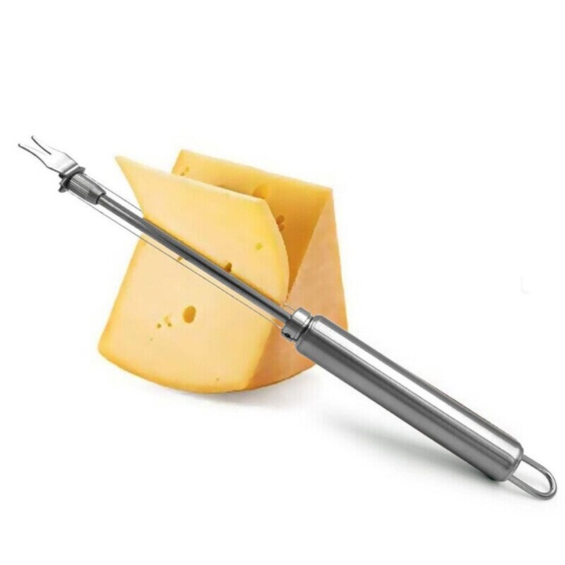 Nerūsējošā tērauda siera dēļa dubultstieples siera griezējs, regulējams sviesta gaļas banānu šķiņķa dalīšanas griezējs