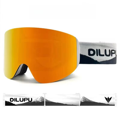 Ochelari de schi magnetici noi Ochelari de schi anti-aburi cu schimbare rapidă Ochelari de schi profesionali cu lentile dublu strat pentru bărbați și femei