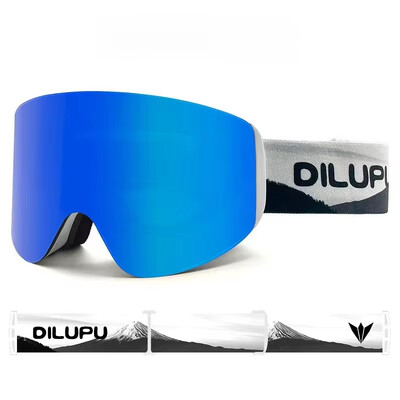 Ochelari de schi magnetici noi Ochelari de schi anti-aburi cu schimbare rapidă Ochelari de schi profesionali cu lentile dublu strat pentru bărbați și femei