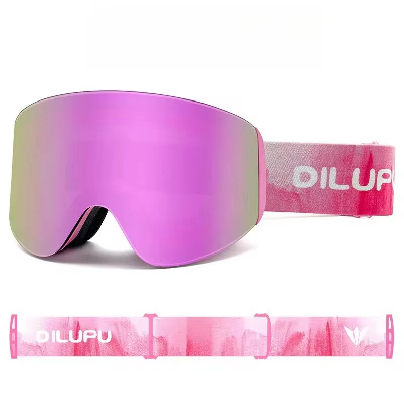Ochelari de schi magnetici noi Ochelari de schi anti-aburi cu schimbare rapidă Ochelari de schi profesionali cu lentile dublu strat pentru bărbați și femei