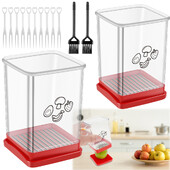 2/1 τμχ Φρούτα λαχανικών Speed Slicer Χειροκίνητος κόφτης φλυτζανιών με πιατέλα για κουζινάκι Εργαλείο κοπής φράουλας πατάτας μπανάνας