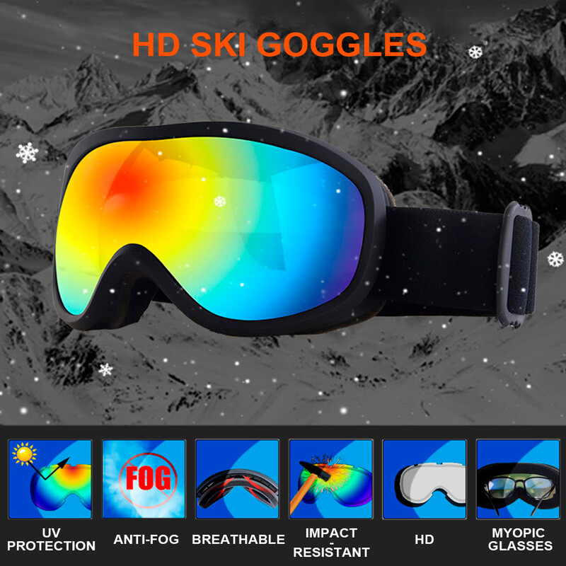Γυαλιά σκι Γυαλιά χιονιού μεγάλου σκελετού με πολύχρωμο φακό Αντιθαμβωτικά γυαλιά σκι Μάσκα σκι Γυαλιά Snowboard για άνδρες Γυναικεία